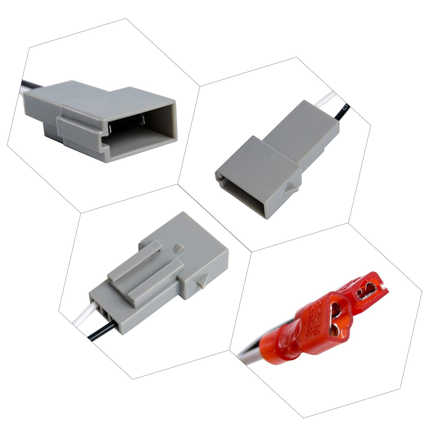 Hstech 2 Pairs (4 Pack) 72 5512 Speaker Wire Adapters For Select 1989 Up Ford Vehicles